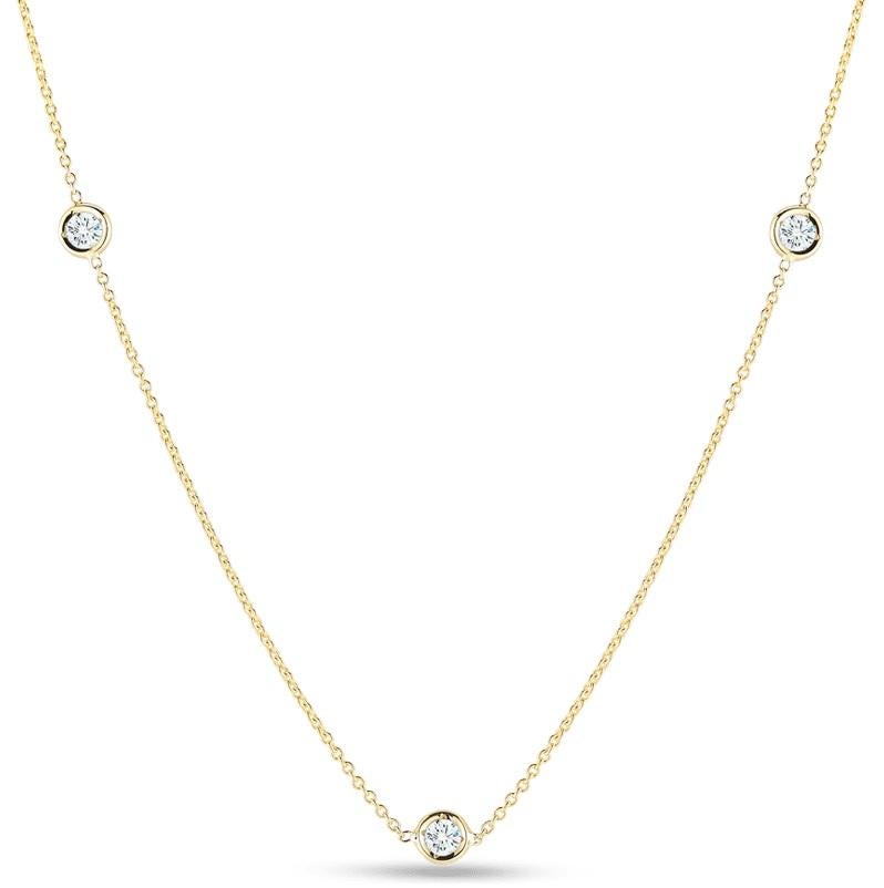 Roberto Coin Necklace with 5 Diamond stations
18kt Yellow Gold 
Approx. .25 total carat weight
16