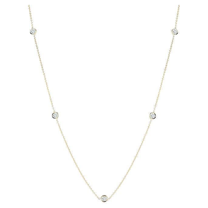 Roberto Coin Collier en or jaune avec 5 diamants Station 001316AYCHD0 en vente