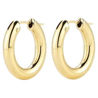 Roberto Coin Appassionata Diamond Yellow Gold Hoop Earrings at 1stDibs