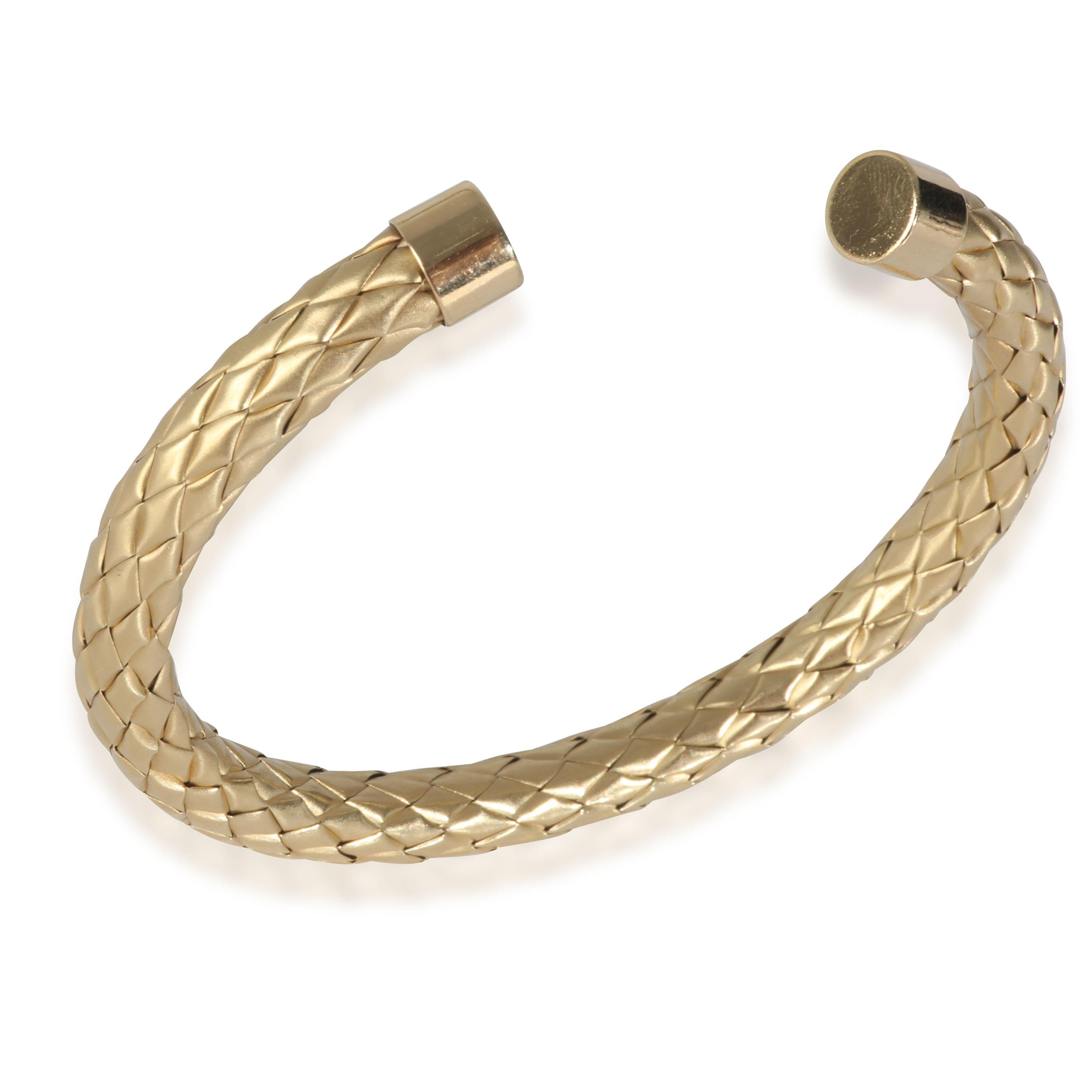 Roberto Coin Or Jaune  Bracelet manchette tissé satiné Bon état - En vente à New York, NY