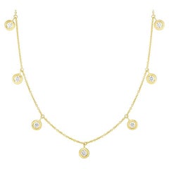 Roberto Coin Yellow Gold Seven Diamond Drop Station Necklace 530011AYCHX0