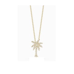 Roberto Coin Yellow Gold Small Palm Tree Pendent With Diamonds 001236AYCHX0