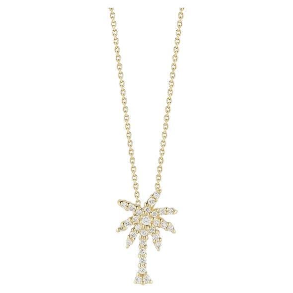 Roberto Coin Yellow Gold Small Palm Tree Pendent With Diamonds 001236AYCHX0 For Sale