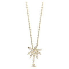 Roberto Coin Yellow Gold Small Palm Tree Pendent With Diamonds 001236AYCHX0