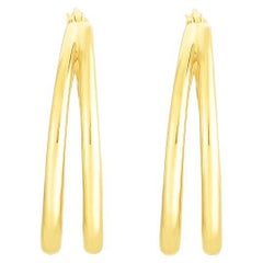 Roberto Coin Boucles d'oreilles à double créoles fines en or jaune 6740626AYER0