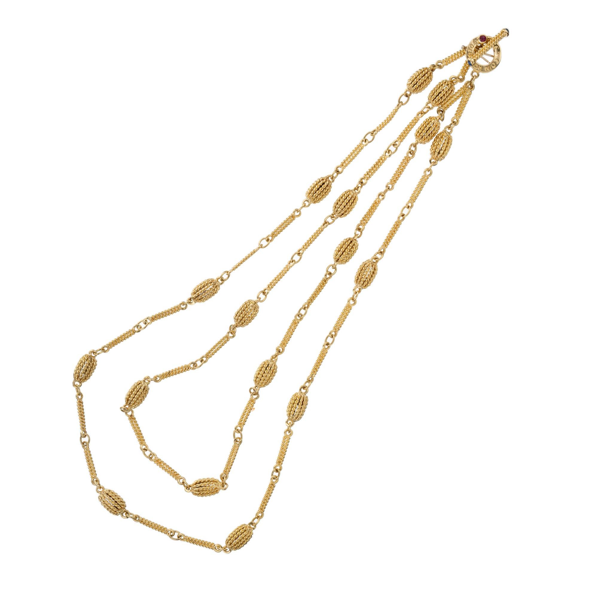 Roberto Coin Yellow Gold Two Strand Twisted Wire Necklace  In Good Condition For Sale In Stamford, CT