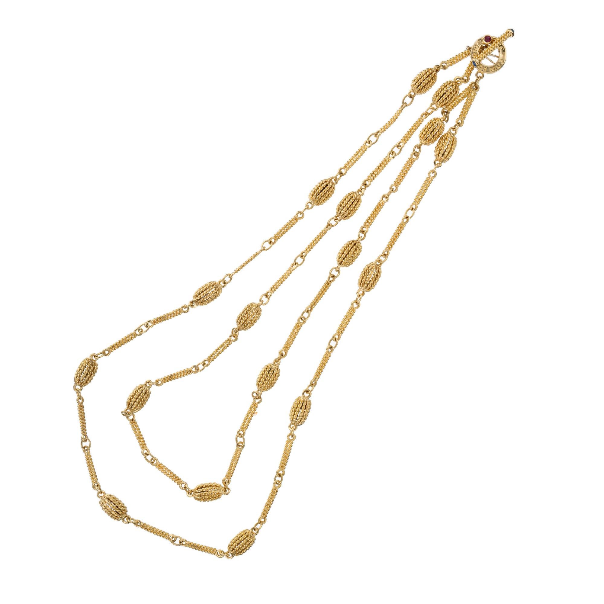 Roberto Coin Collier torsadé à deux rangs en or jaune Bon état - En vente à Stamford, CT