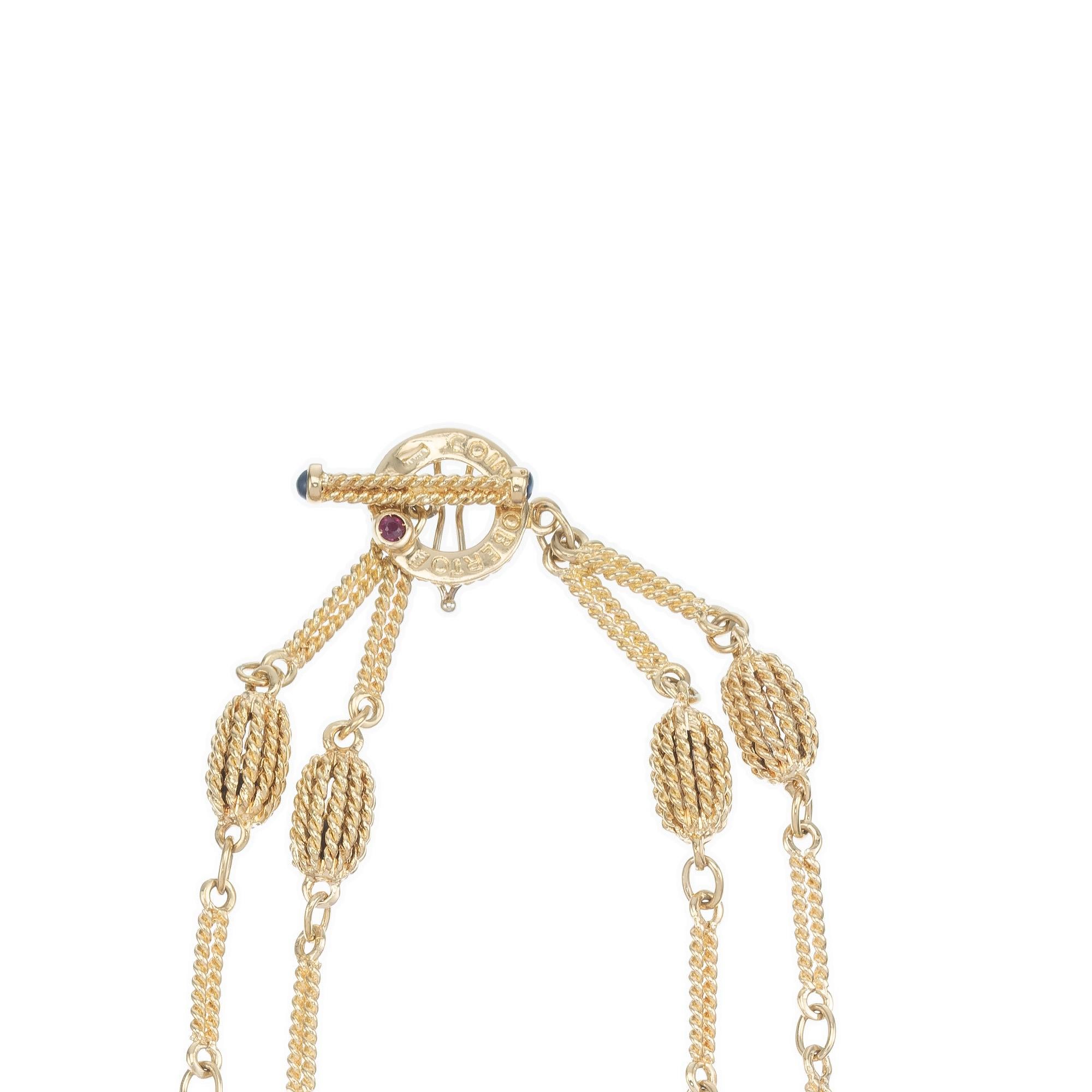 Roberto Coin Gelbgold Zwei-Strang-Draht-Halskette  Damen im Angebot