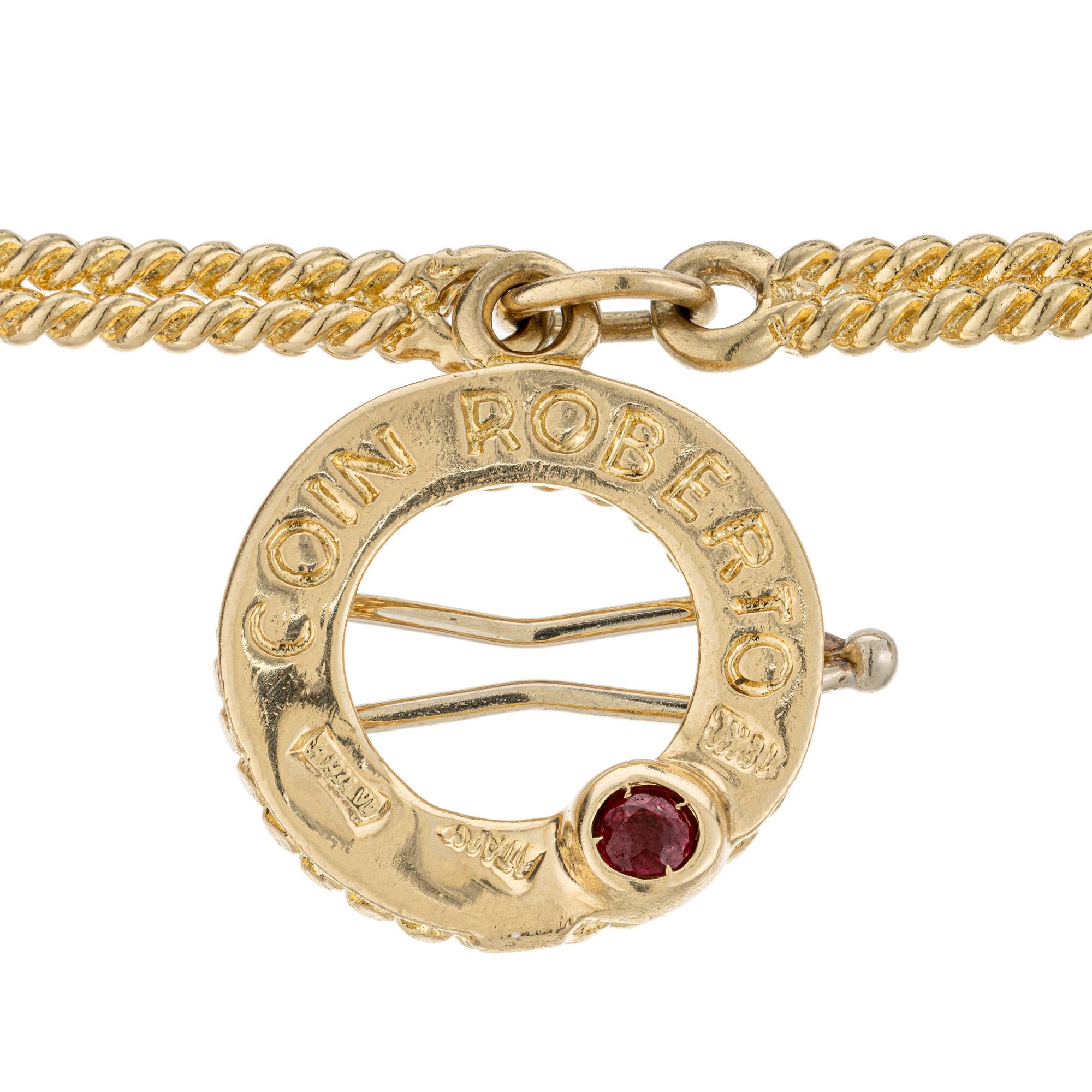 Roberto Coin Gelbgold Zwei-Strang-Draht-Halskette  im Angebot 2