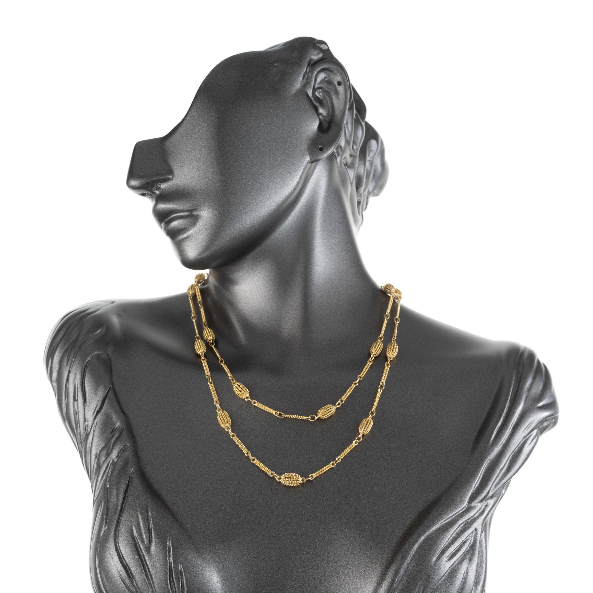 Roberto Coin Gelbgold Zwei-Strang-Draht-Halskette  im Angebot 3