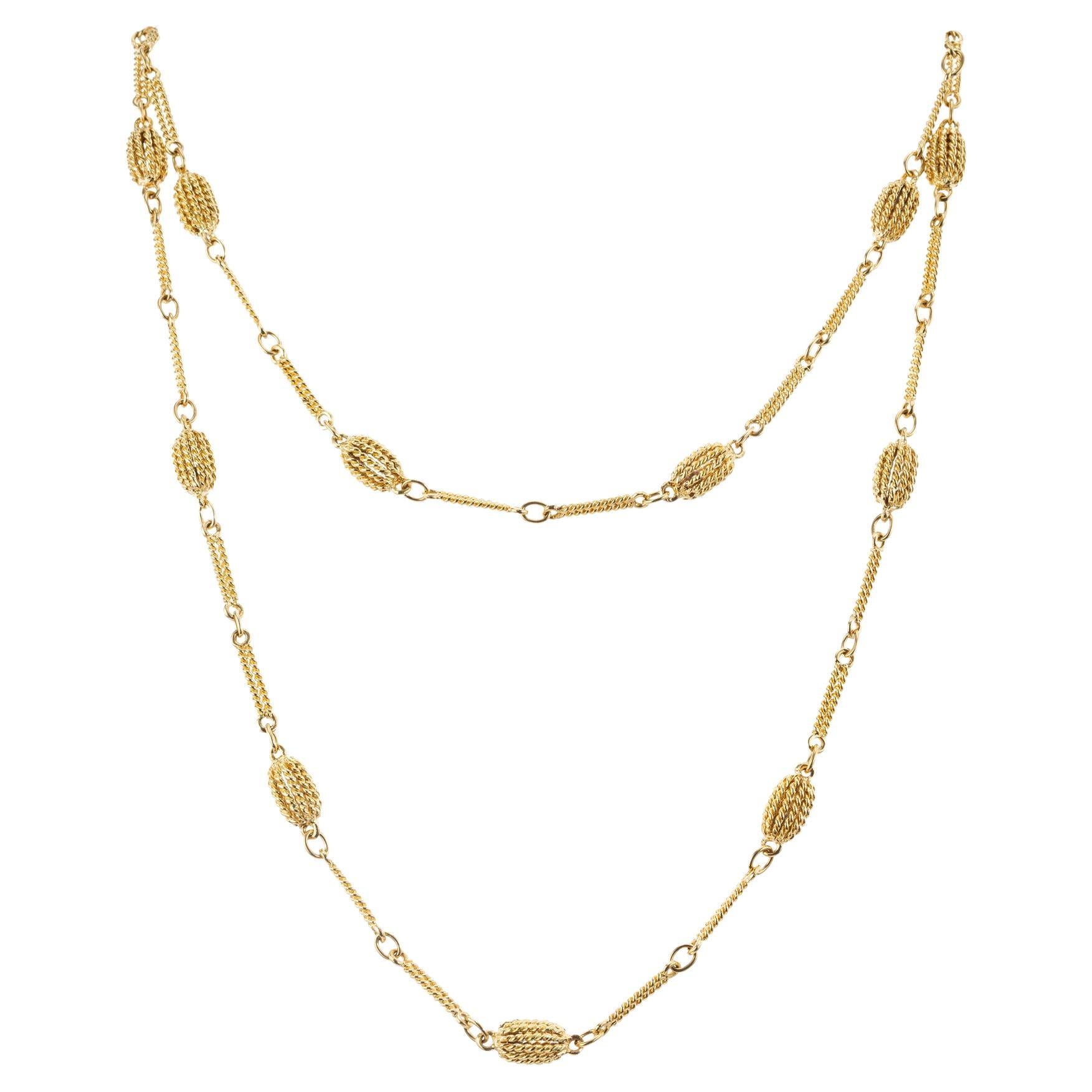 Roberto Coin Yellow Gold Two Strand Twisted Wire Necklace  For Sale