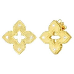 Roberto Coin Yellow Gold Venetian Princess Flower Stud Earring 7772824AYERX