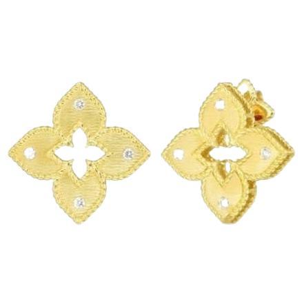 Roberto Coin Yellow Gold Venetian Princess Flower Stud Earring 7772985AYERX For Sale