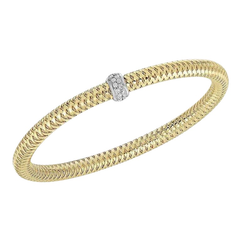 Roberto Coin Gelb- und Weißgold Primavera Diamantarmband 557183AJBAX0 im Angebot