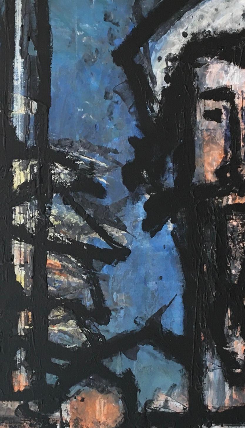 Don Quichotte (Schwarz), Abstract Painting, von Roberto Colella