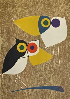 Owl - Lithograph by Roberto Crippa - Mid-20th Century