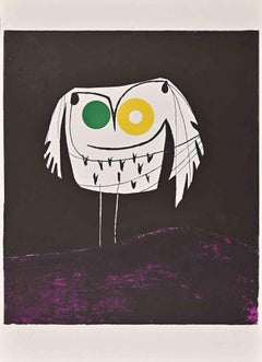Vintage Owl  - Screen Print by Roberto Crippa - 1960s