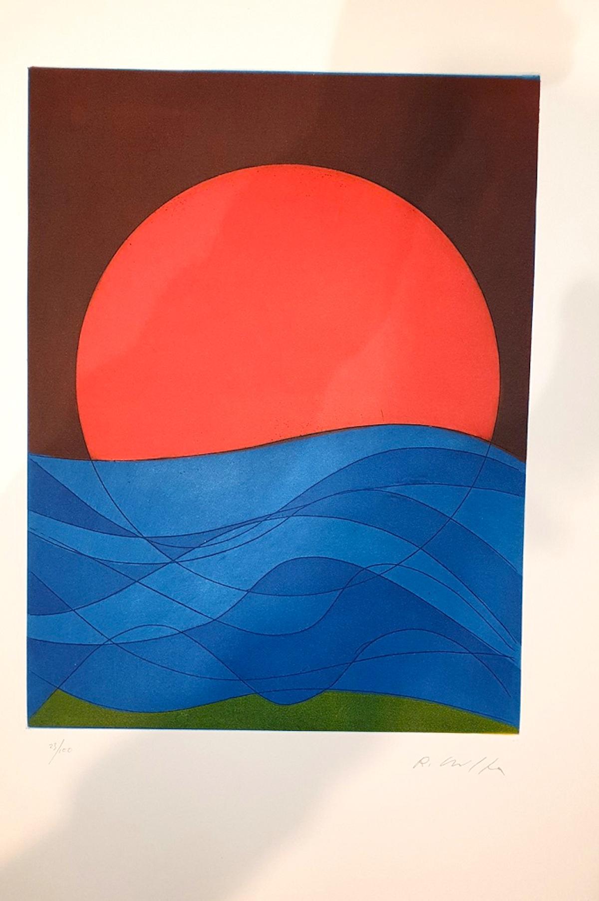 Roberto Crippa Abstract Print - Plate I from Suns/Landscapes - Etching by R. Crippa - 1971/72