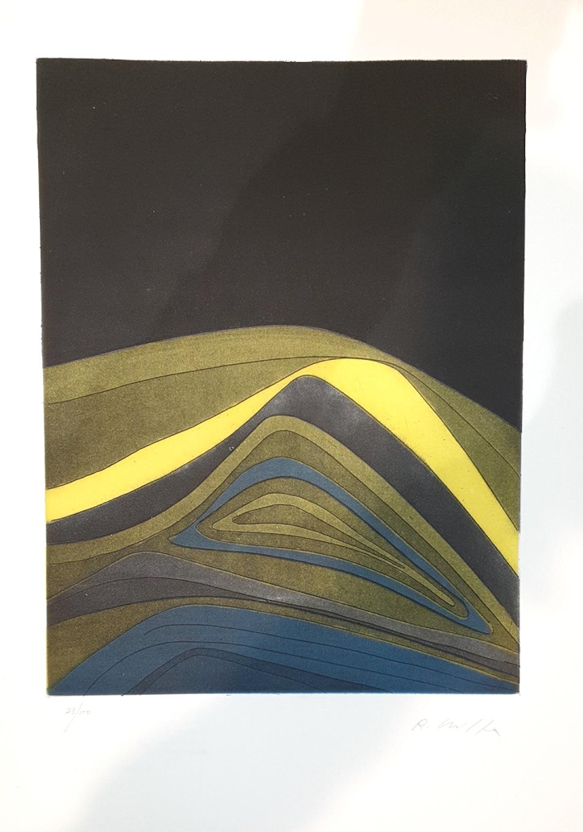 Roberto Crippa Abstract Print - Plate IV from Suns/Landscapes - Etching by R. Crippa - 1971/72
