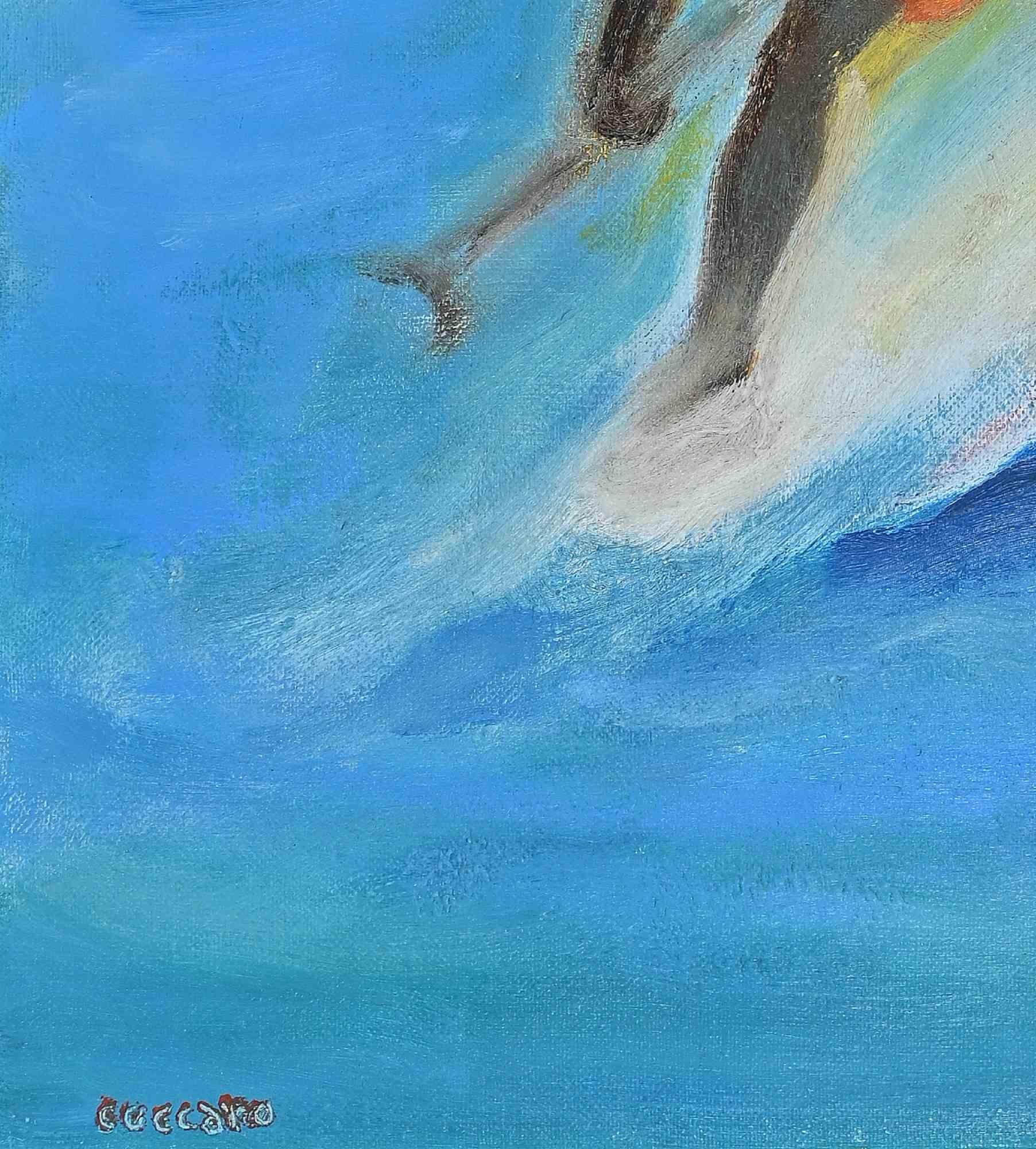 The Surfer is an original Contemporary Artwork realized in the 20th Century by Roberto Cuccaro. 

Original Oil Painting on Canvas.

Hand-signed on the lower left corner: Cuccaro.

Hand-signed on the back too.

Mint Conditions.

Roberto Cuccaro.