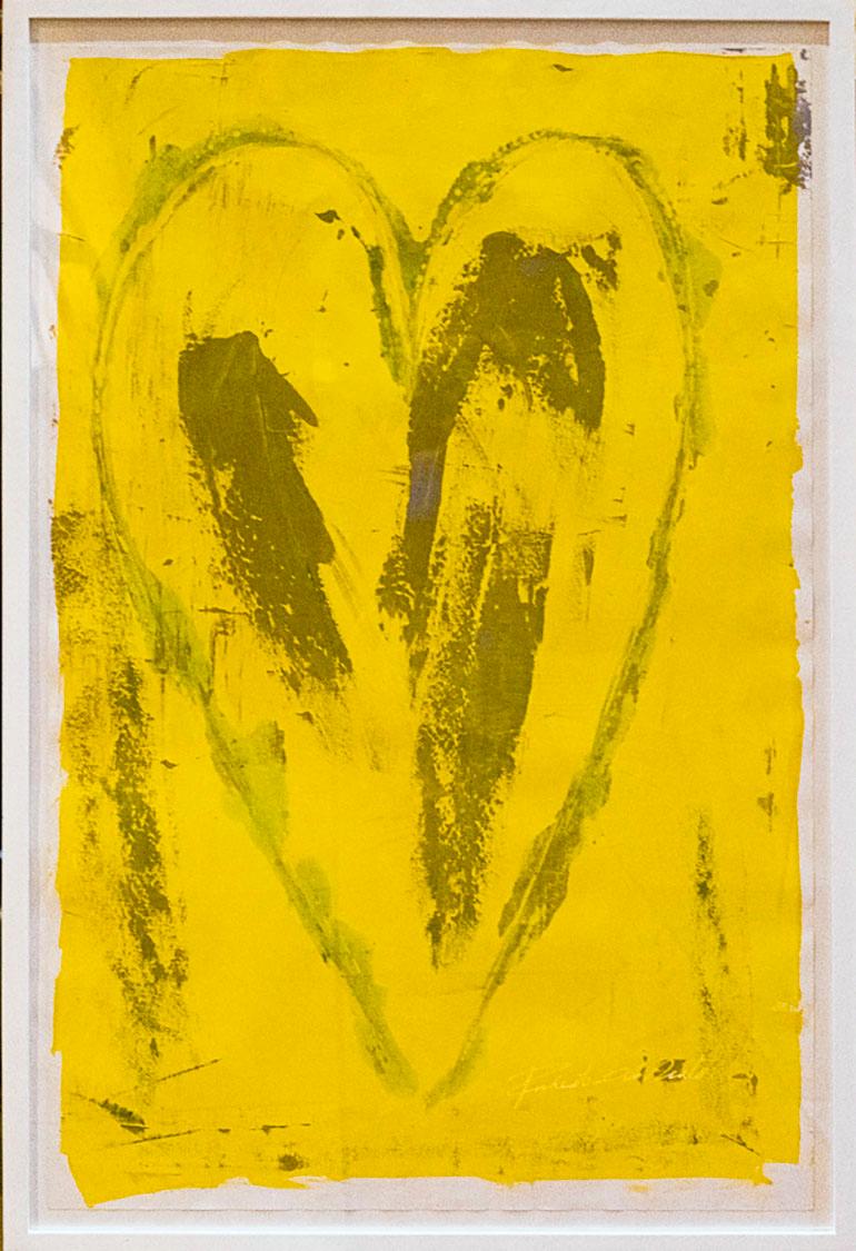 Roberto D la Renta Abstract Painting - Yellow Heart