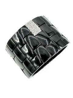 Roberto Demeglio 1.22 Carats Diamond White Gold & Ceramic Stretch Bracelet