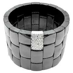Roberto Demeglio Pulsera elástica de oro blanco y cerámica de 1,22 quilates de diamantes