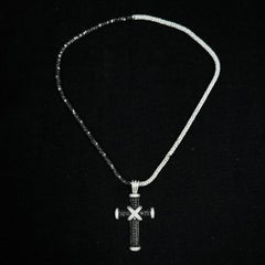 Roberto Demeglio 16ct Colorless Black Diamond Cross Necklace/Bracelet White Gold