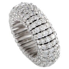 Roberto Demeglio Giotto 18 Karat White Gold Full Diamond Elastic Band Ring