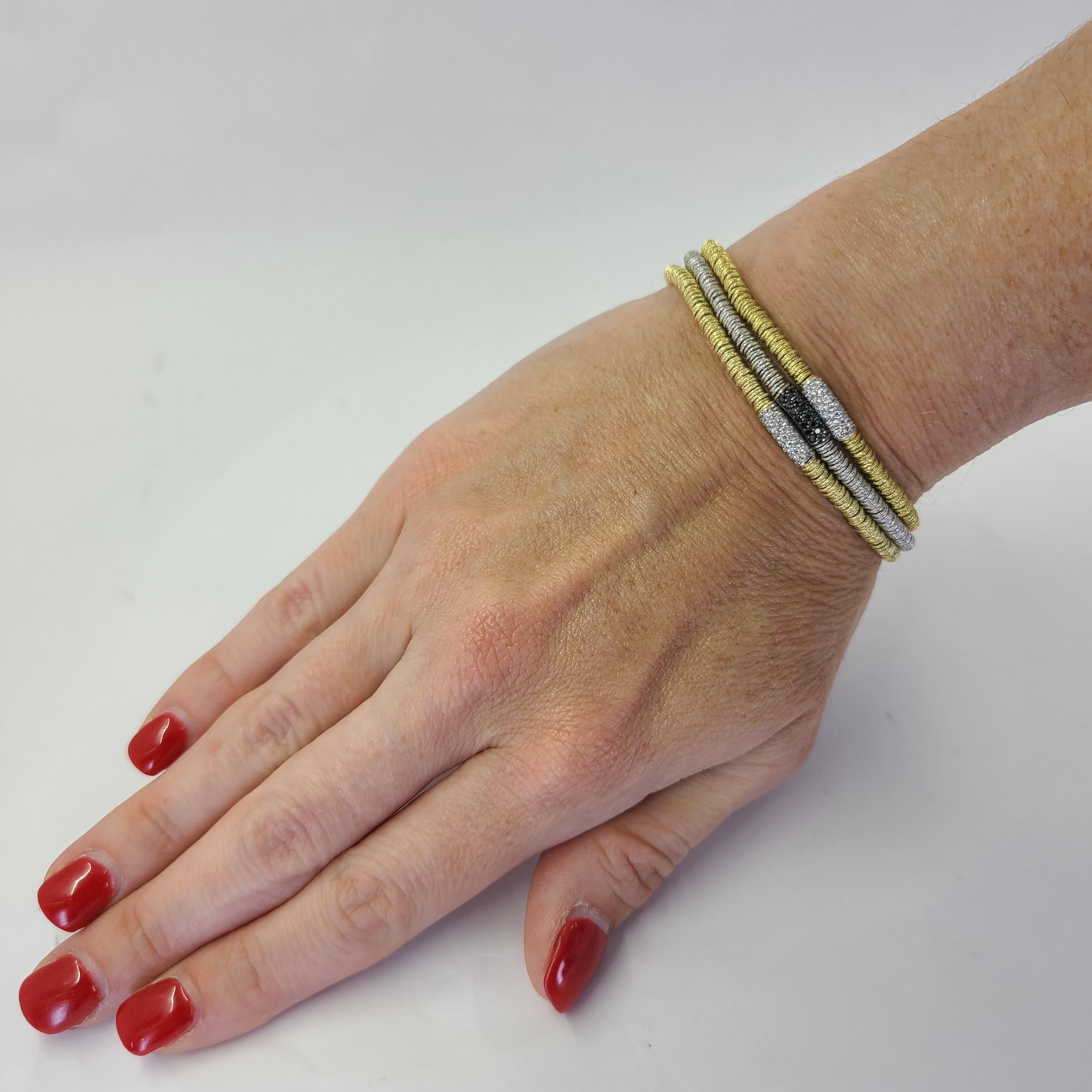 Roberto Demeglio Joy Kollektion Stretch-Armband mit schwarzen Diamanten im Zustand „Gut“ im Angebot in Coral Gables, FL