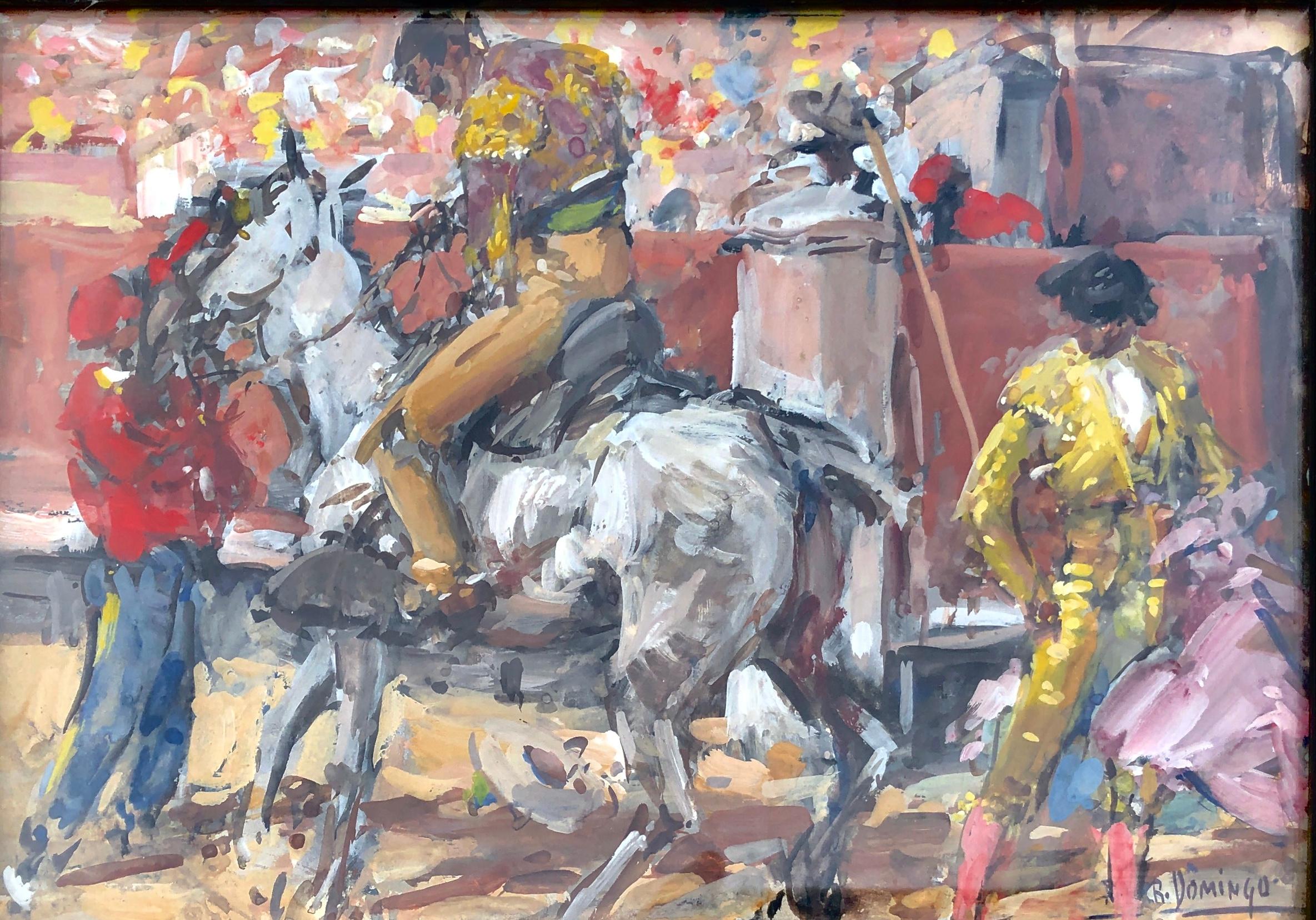 Bullfighting Scene Gouache on paper