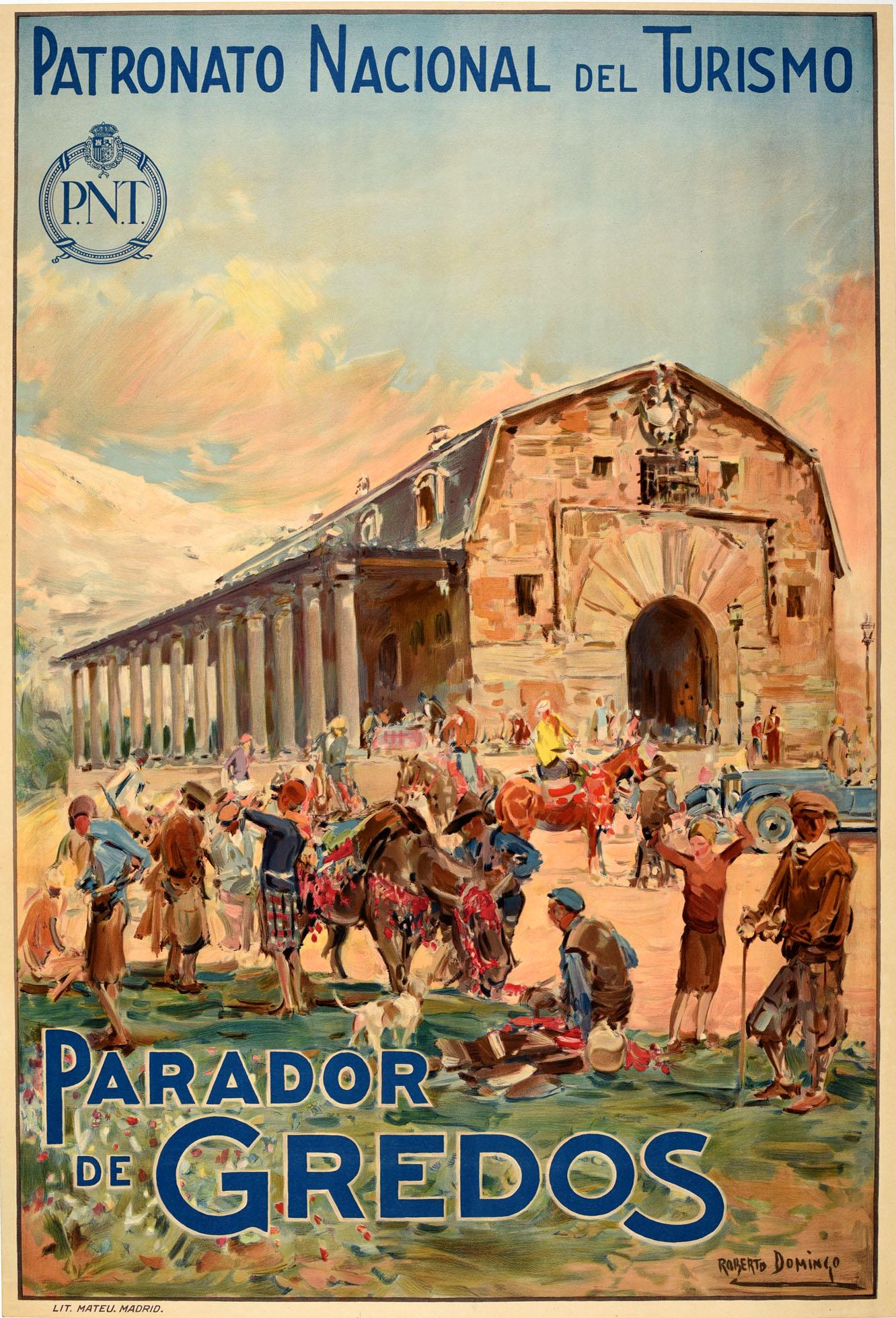 Roberto Domingo Fallola Print - Original Vintage Poster Parador De Gredos Spain Travel Art Sierra Mountains PNT
