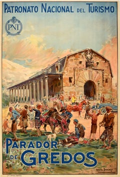 Original Vintage Poster Parador De Gredos Spain Travel Art Sierra Mountains PNT