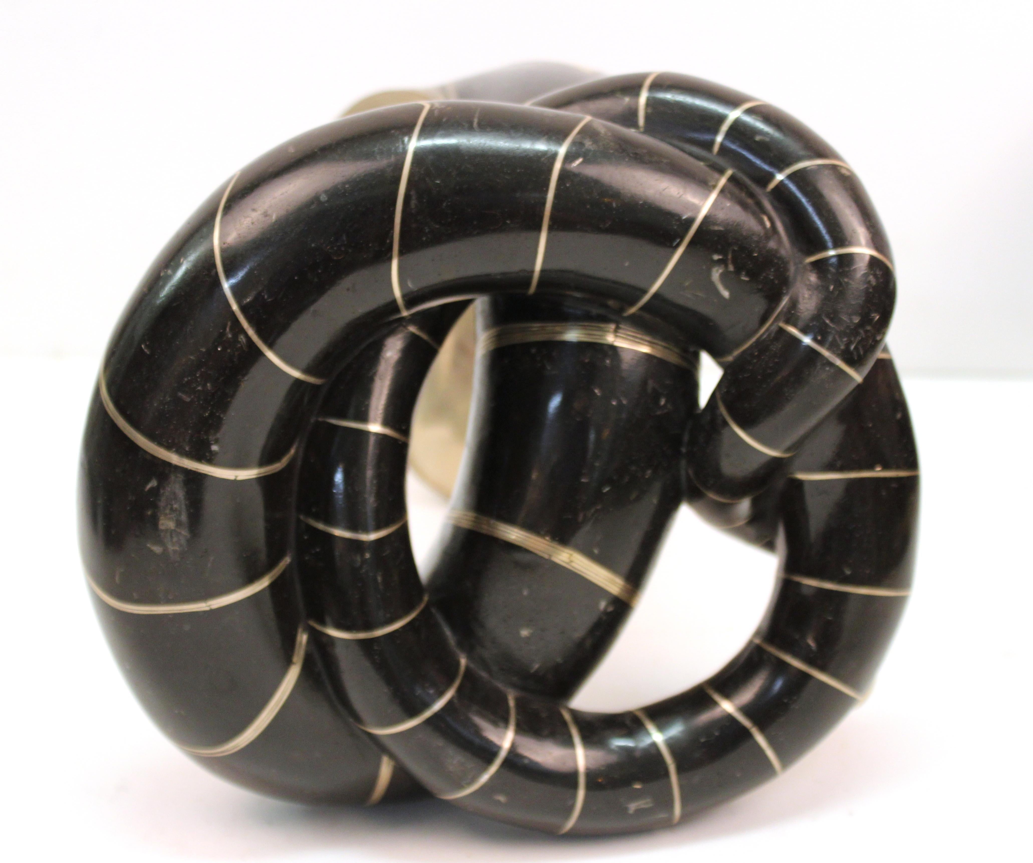 Roberto Estevez Modern 'Cobra' Bronze Sculpture with Silver and Brass Inlay 6