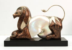 Roberto Estevez Modern Lion or Griffin Sculpture with Shell Body