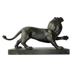 Vintage Roberto Estevez, Signed, Lion in Bronze