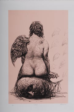 Roberto Fabelo "Wings" 2001 original signierter Siebdruck 44x30in Kubanischer Kunstmeister