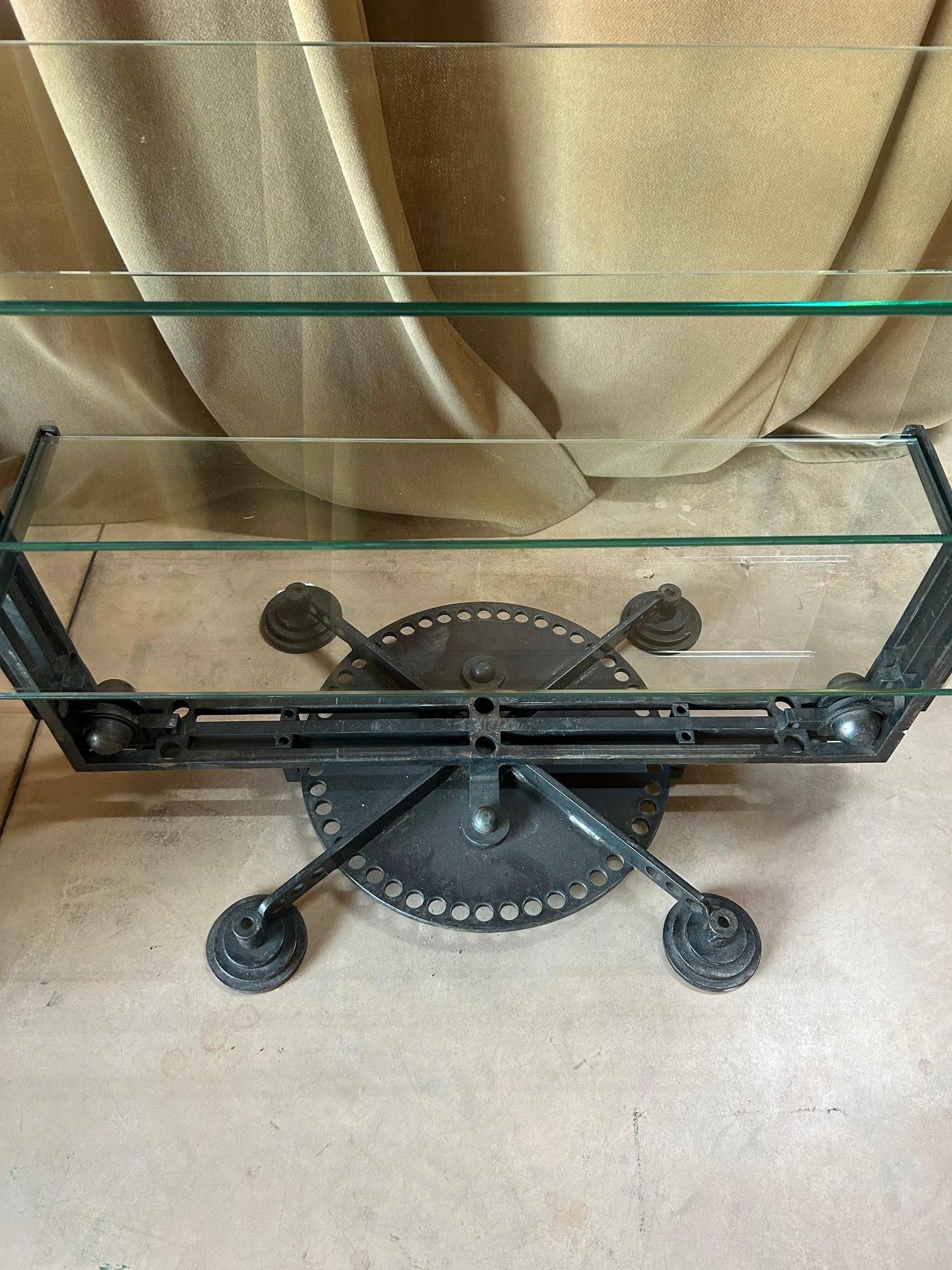 Bibliothèque Roberto Fallani Pièce unique Fer forgé et verre, Italie, 1995 Bon état - En vente à Padova, IT