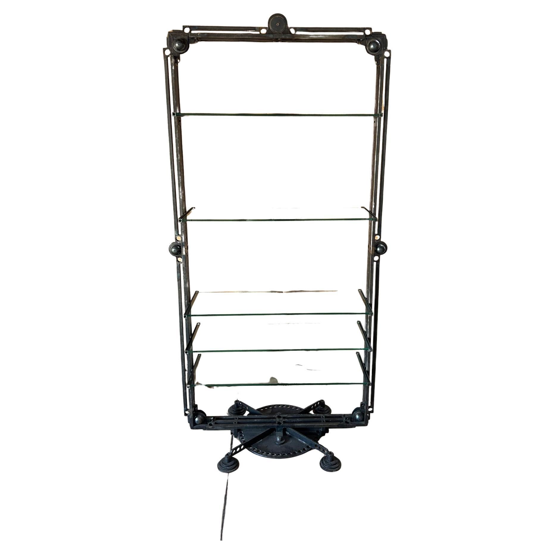 Roberto Fallani Bookshelf One-off Wrought iron and glass, Italy, 1995