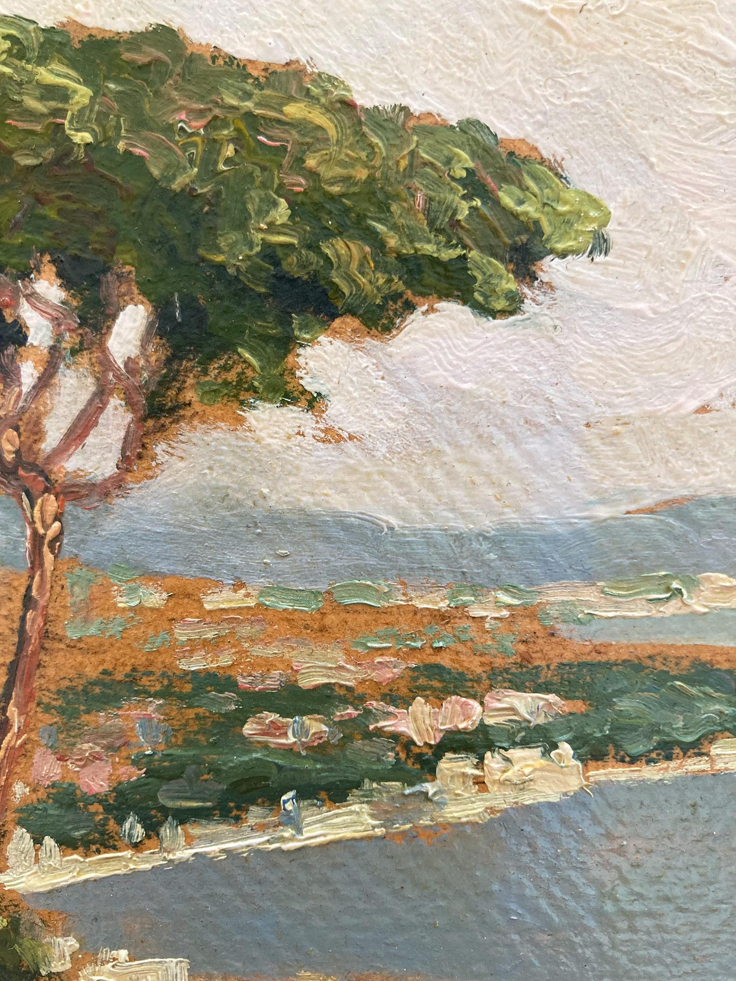 „View of Capri“ Italienisches farbenfrohes impressionistisches Ölgemälde auf Karton, gerahmt 3