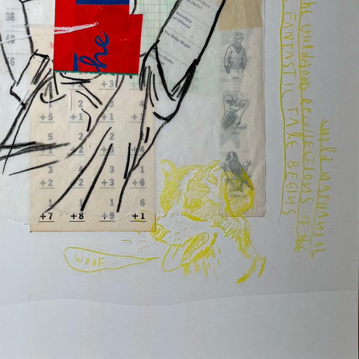 Ricordi d'infanzia del bambino Nathaniel. Collage a tecnica mista in vendita 1