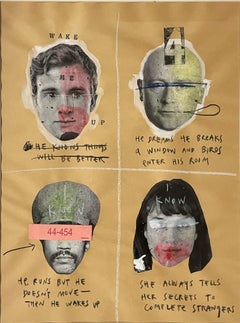 Close Before Striking II. Mixed Media Abstract Portraits on Paper