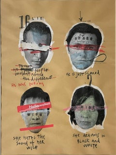 Close Before Striking IV. Mixed Media Abstract Portraits on Paper