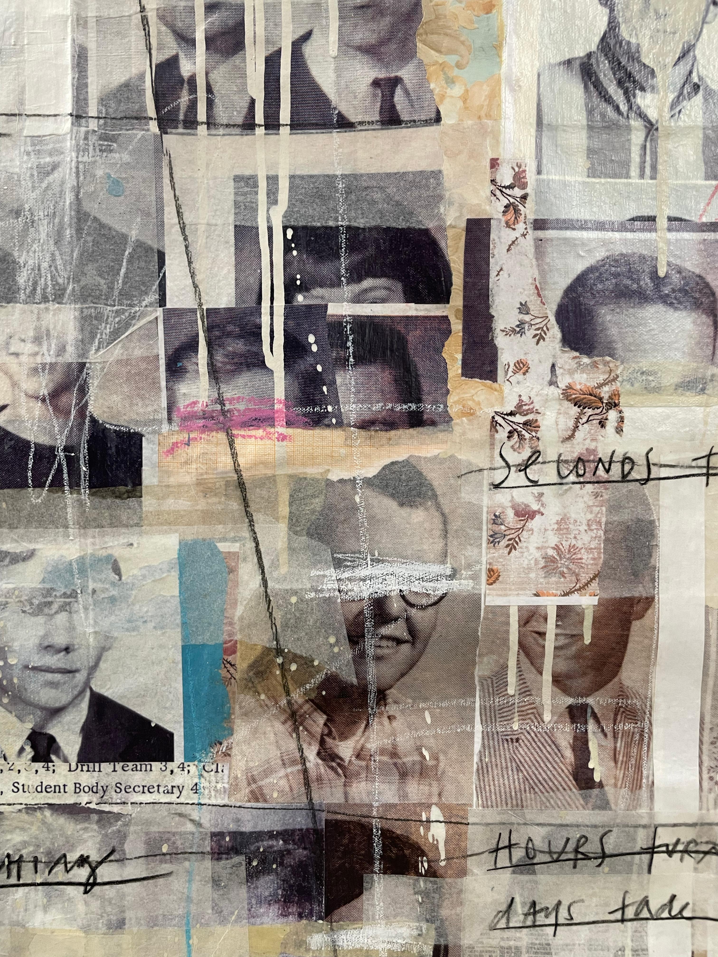 Los días se desvanecen. Técnica mixta Collage, sobre lienzo Pintura en venta 1