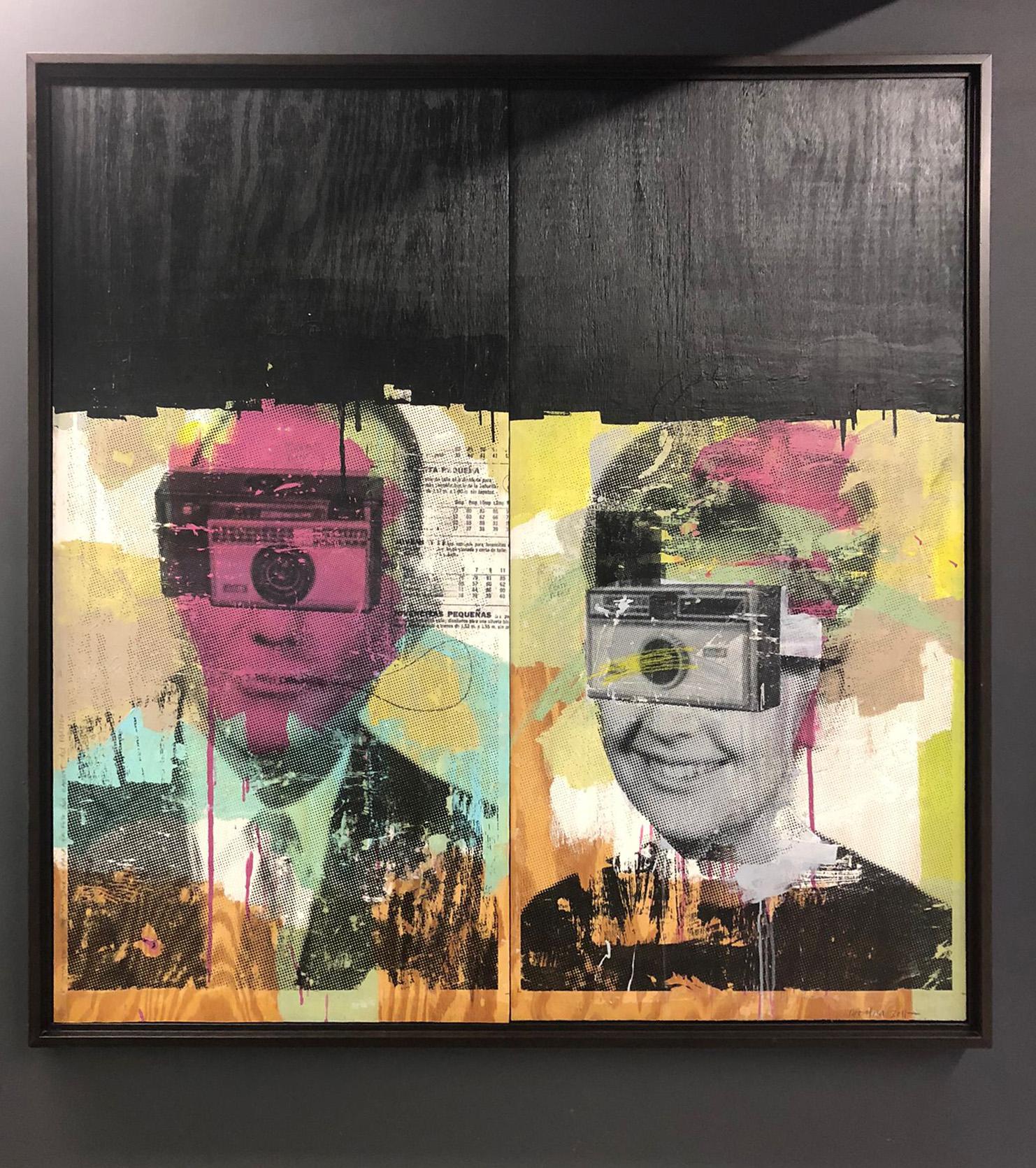 Diptych 1. Collage. Portrait Mixed Media. For Sale 2