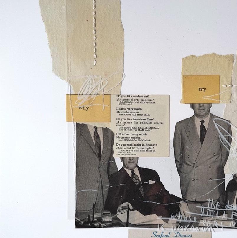 ¿Te gusta el arte moderno? y papá era dadaísta corporativo. Collage de técnica mixta en venta 1
