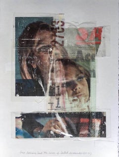 Polaroid sbiadite, ritratto a collage con tecnica mista