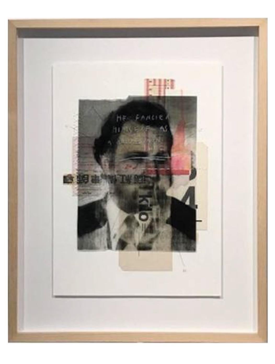 He Always Fancied Himself as a Ladies Man, Retrato collage en técnica mixta