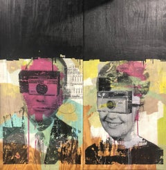 Used His & Hers. Collage. Portrait Mixed Media.