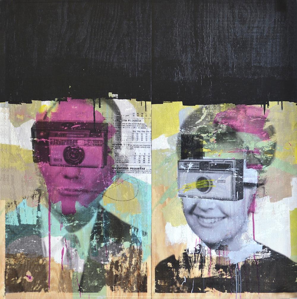 His & Hers. Collage. Portrait Mixed Media.